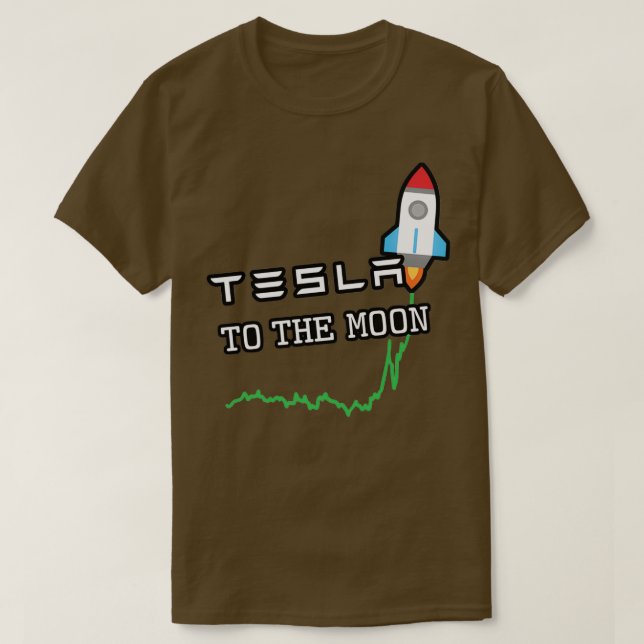 T-shirt TSLA à la Lune blanc (Design devant)