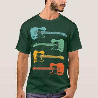 T-shirt TStyle Cool de guitare électrique Couleurs rétro