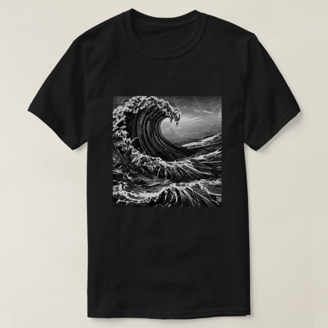 T-shirt Tsunami graphique de tableau de bord (Design devant)