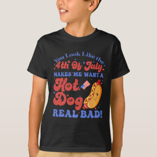 T-shirt Tu As L'Air 4 juillet Me Fait Vouloir Un Chien Cha