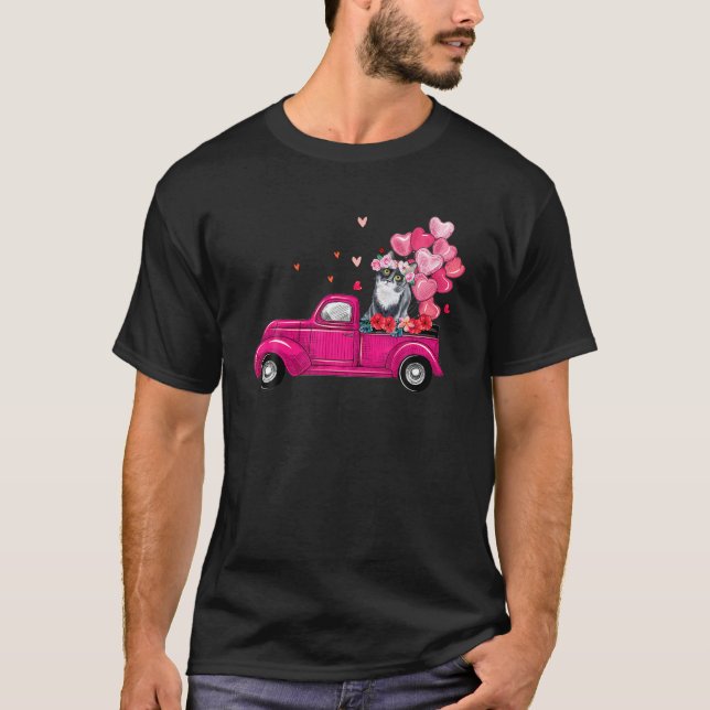 T-shirt Tu Cute Truck Chat Valentines Jour Costume Garçon  (Devant)