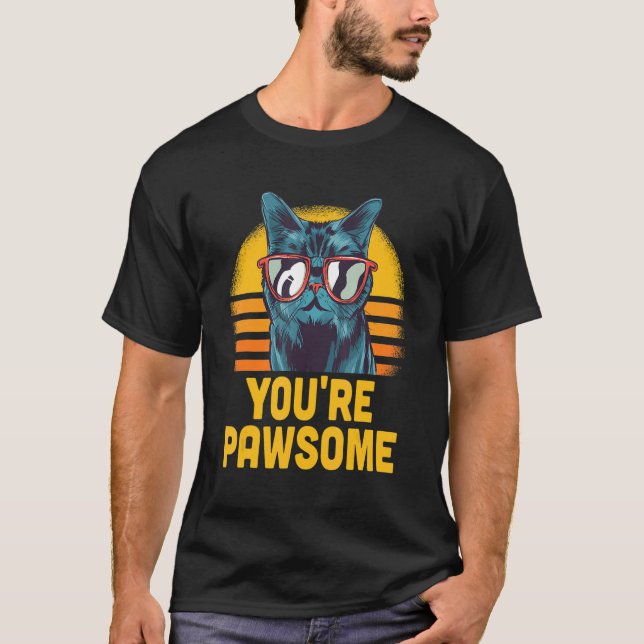 T-shirt Tu es génial Chat Pun Chat Maman Kitten Papa (Devant)