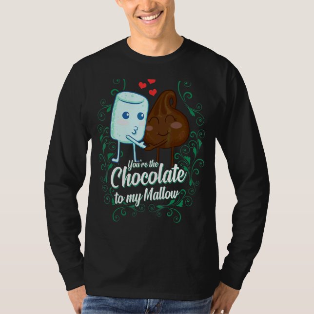 T-shirt Tu es le chocolat à mon couple de mallow (Devant)