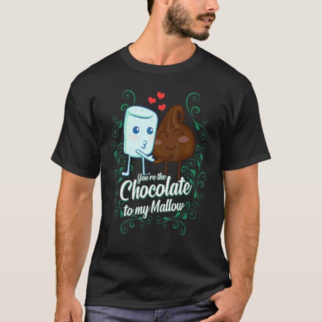 T-shirt Tu es le chocolat à mon couple de mallow (Devant)