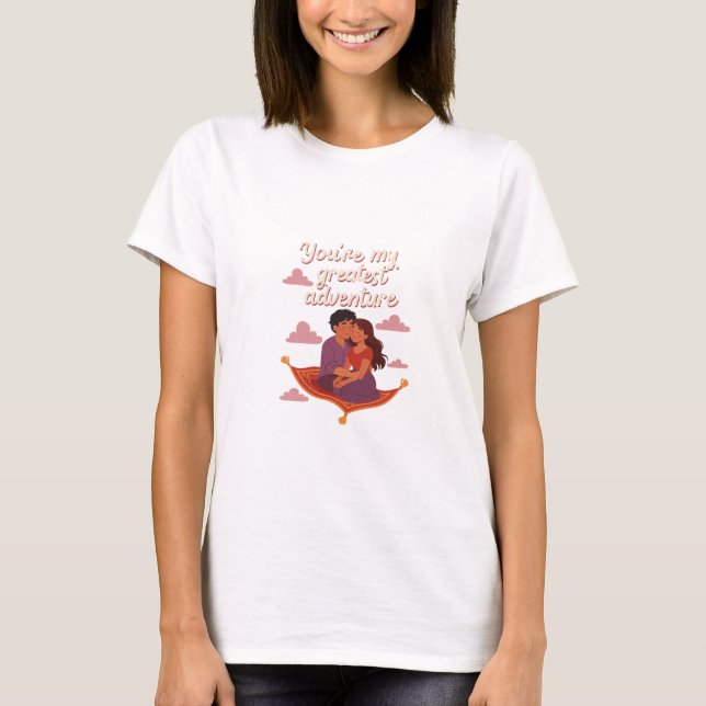 T-shirt Tu es ma plus grande aventure – Vol romantique (Devant)