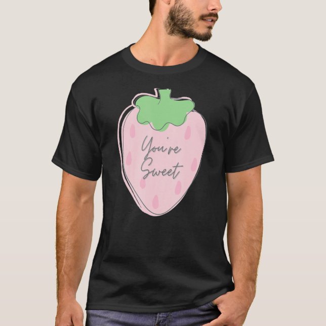 T-shirt Tu es mignonne fraise d'été (Devant)