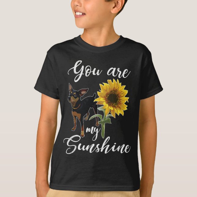 T-shirt Tu Es Mon Sunshine Sunflower Min Pin Maman (Devant)