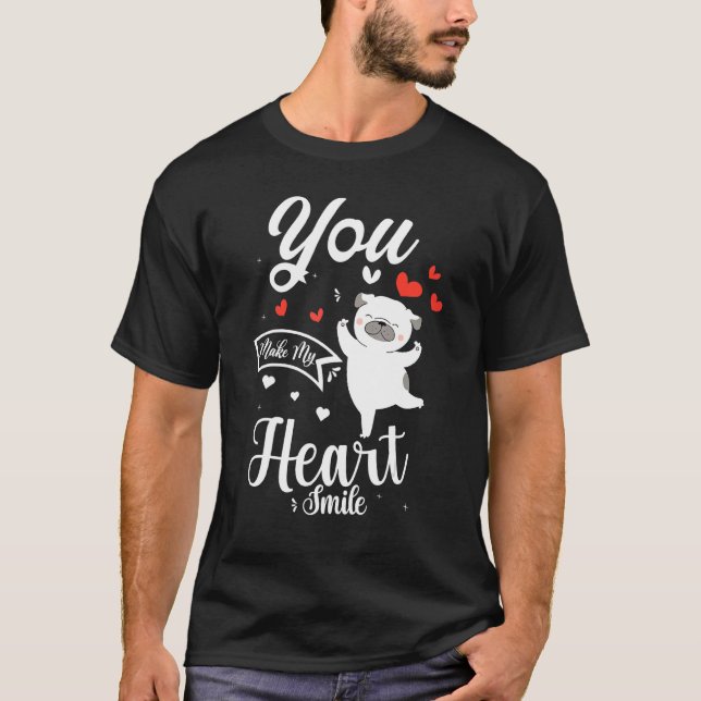 T-shirt Tu Fais De Mon Coeur Un Mignonne Jour Des Valentin (Devant)