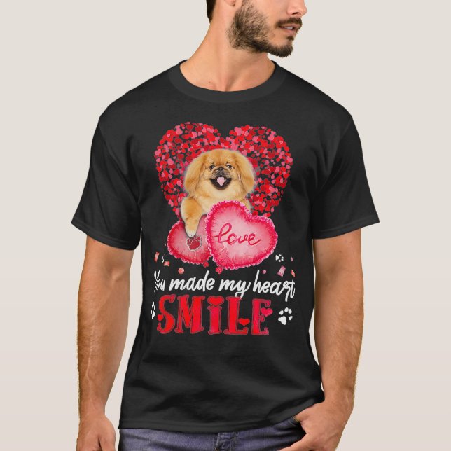 T-shirt Tu Fais De Mon Coeur Un Sourire Pékingais Avec Le  (Devant)