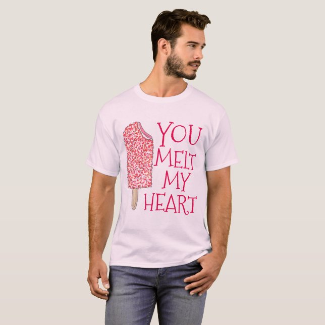 T-shirt Tu fond mon coeur Saint Valentin Popsicle Tee (Devant entier)