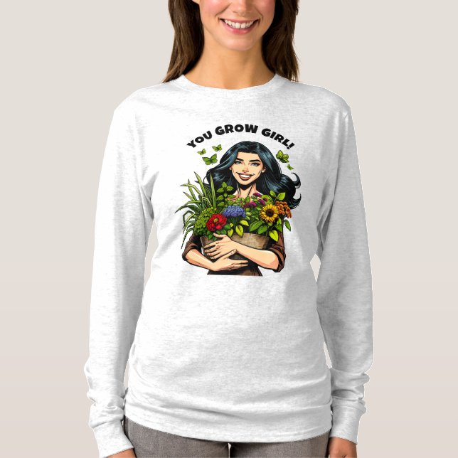 T-shirt Tu Grandis Fille | Amoureux des Plantes rétro amus (Devant)