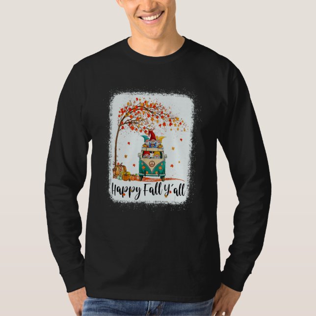 T-shirt Tu Happy Fall Y'all Thanksgiving Gnome Costume Aut (Devant)