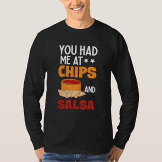 T-shirt Tu M'as Conquis Aux Chips Et Salsa Salsa Pour Ama