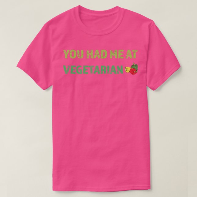T-shirt Tu m'as eu à végétarien (Design devant)