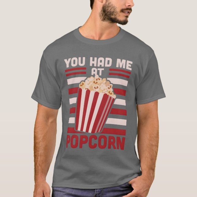 T-shirt Tu m'as eu au pop-corn rétro (Devant)