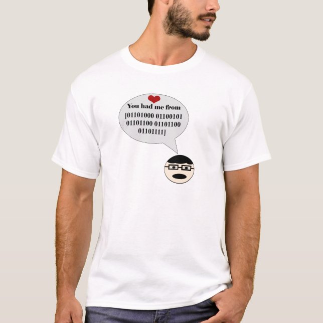 T-shirt Tu m'as eu de la chemise pour hommes bonjour binai (Devant)