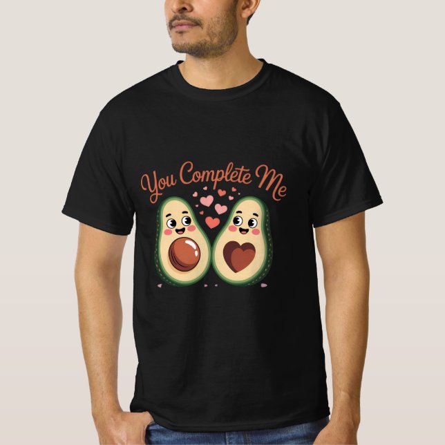 T-shirt Tu Me Complètes - Amour de l'Avocat Mignon (Devant)