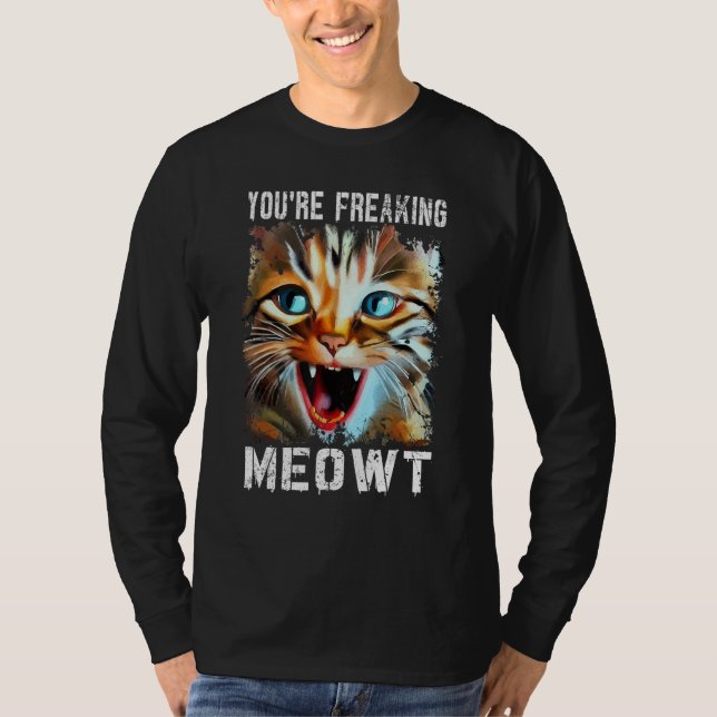 T-shirt Tu me fais flipper chat   Mème de chat   Miaou Cha (Devant)