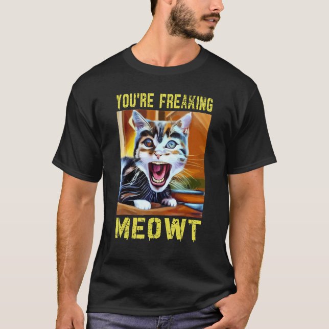 T-shirt Tu me fais flipper  Jeu de mots sur chat (Devant)