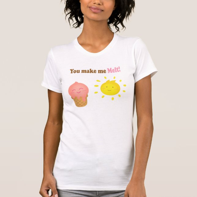 T-shirt Tu me fais fondre, crème glacée et soleil, amour h (Devant)