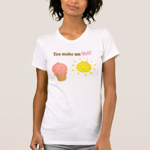 T-shirt Tu me fais fondre, glace et soleil, humour amoureu