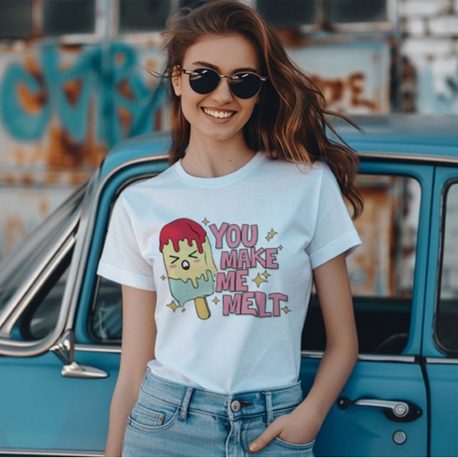 T-shirt Tu Me Fais Mélanger Mignonne Valentine (you make my heart melt cute valentine day tshirt)