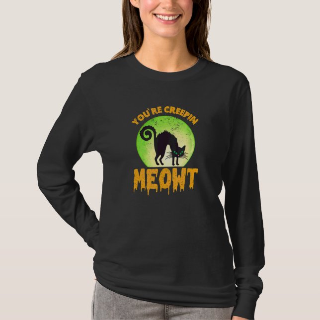 T-shirt Tu me fais peur, chat noir (Devant)