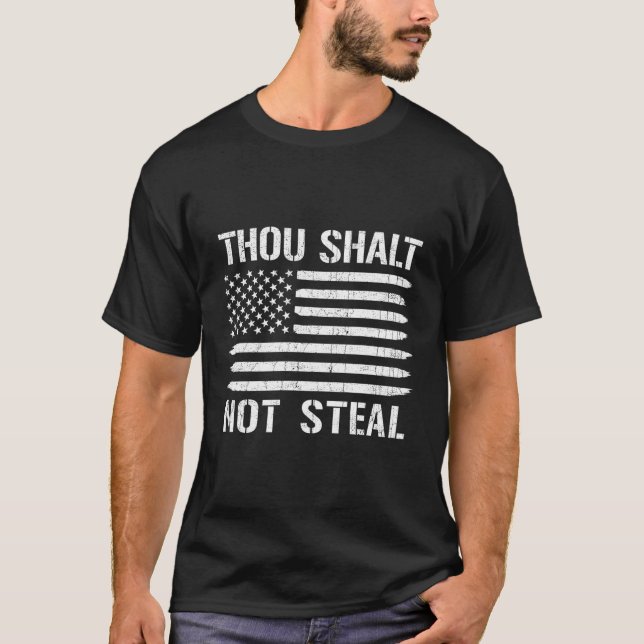 T-shirt Tu N'As Pas Volé Le Drapeau Américain De Baseball  (Devant)