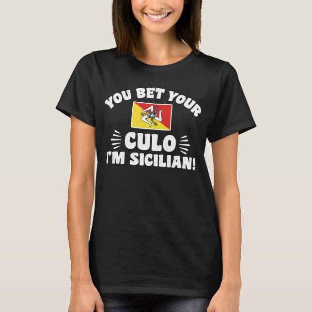 T-shirt Tu paries ton culo Je suis sicilien (Devant)
