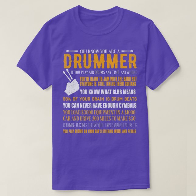 T-shirt Tu Sais Que Tu Es Un Drummer Drôle Drumming Drumme (Design devant)