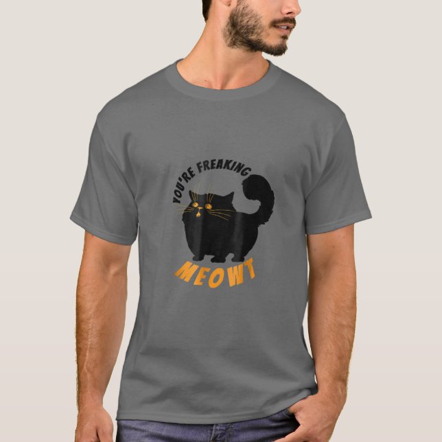 T-shirt Tu te fous de Meowt Drôle Chat Halloween S (Devant)