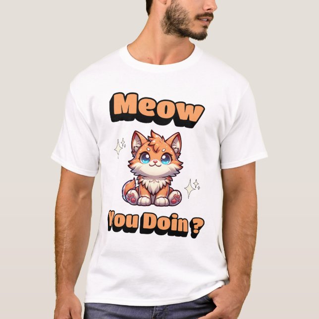 T-shirt Tu Veux Le Faire ? Cute Funny Chat Pun pour les am (Devant)