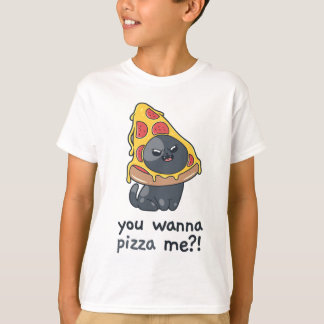 T-shirt Tu veux me faire pizza, mème de chat