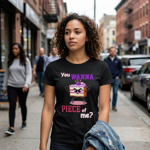 T-shirt Tu Veux un Morceau de Moi Gâteau Dessin Animé Drôl