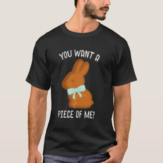 T-shirt Tu Veux Un Morceau De Moi Lapin Joyeuse Chasse Aux