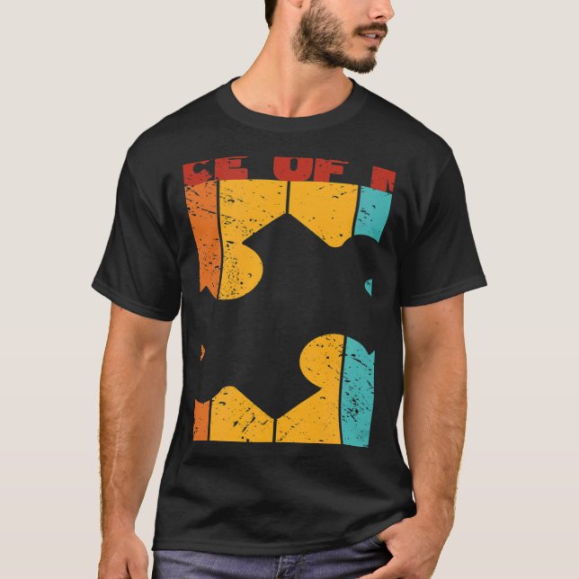 T-shirt Tu Veux Un Morceau De Moi Retro Jigsaw Puzzling (Devant)
