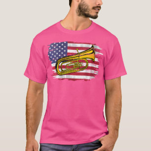 T-shirt Tuba avec drapeau américain pour orchestre