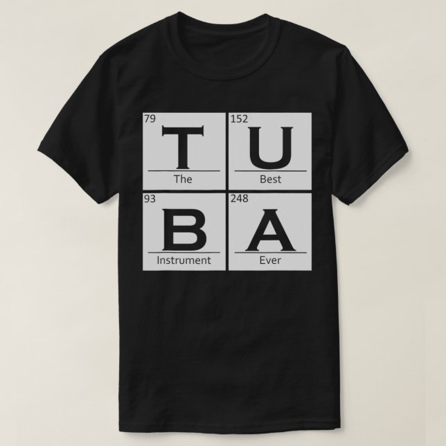 T-shirt Tuba Chimie éléments Tubist Jazz Musique Tuba Pla (Design devant)