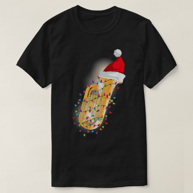 T-shirt Tuba Christmas Shirt Funny Marching Band Geek Holi (Design devant)