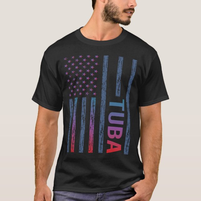 T-shirt Tuba Drapeau à Dégradé (Devant)