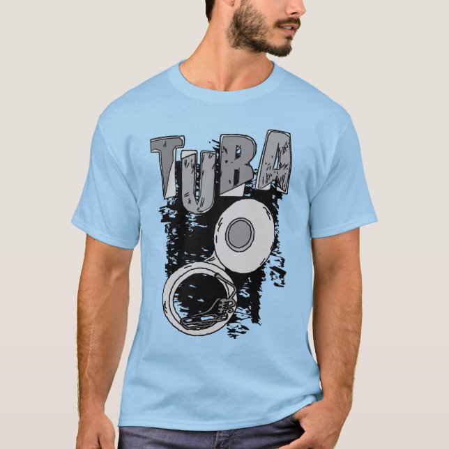 T-shirt Tuba et texte (Devant)