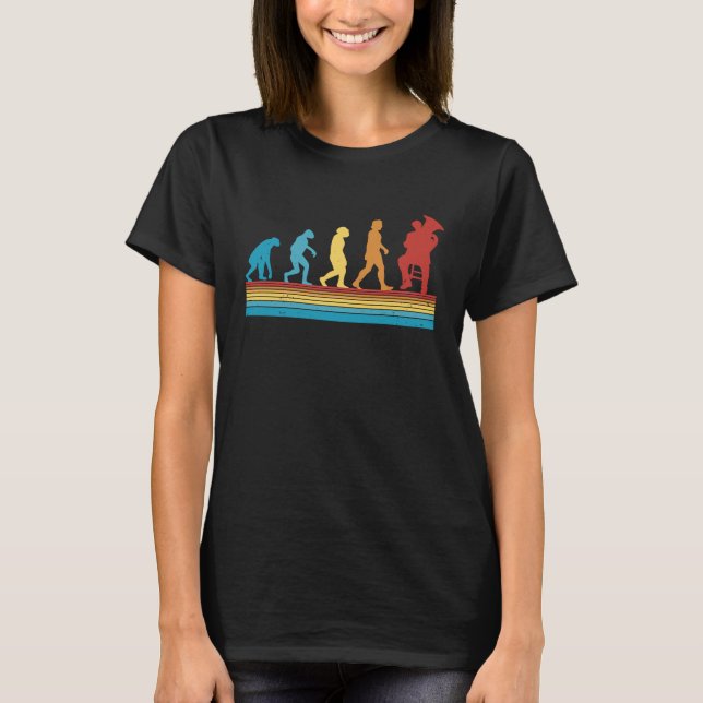 T-shirt Tuba Evolution Retro Tuba Player 1 (Devant)