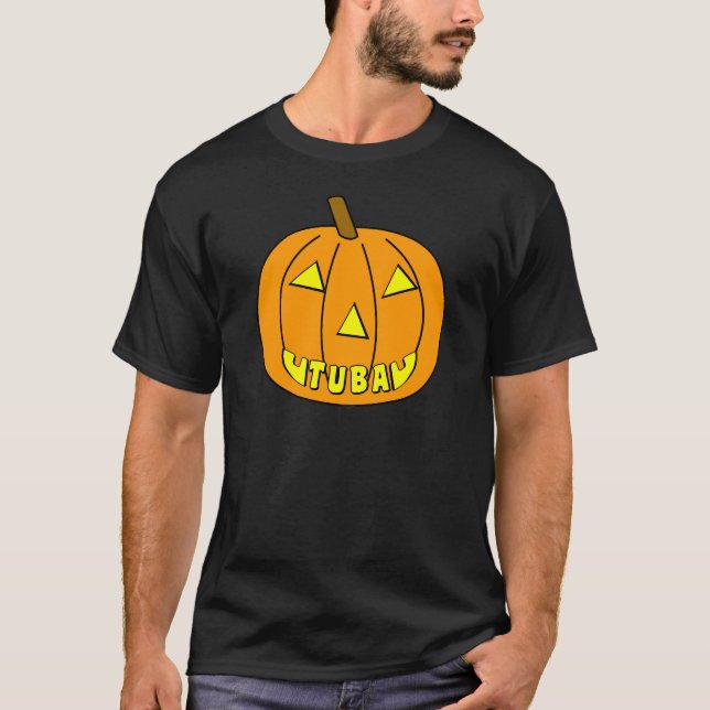 T-shirt Tuba Halloween Citrouille (Devant)
