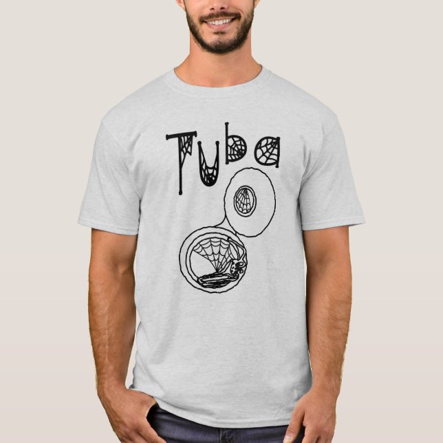 T-shirt Tuba Halloween Cobwebs (Devant)