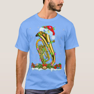 T-shirt Tuba Music Lover Matching Santa Hat Tuba Noël