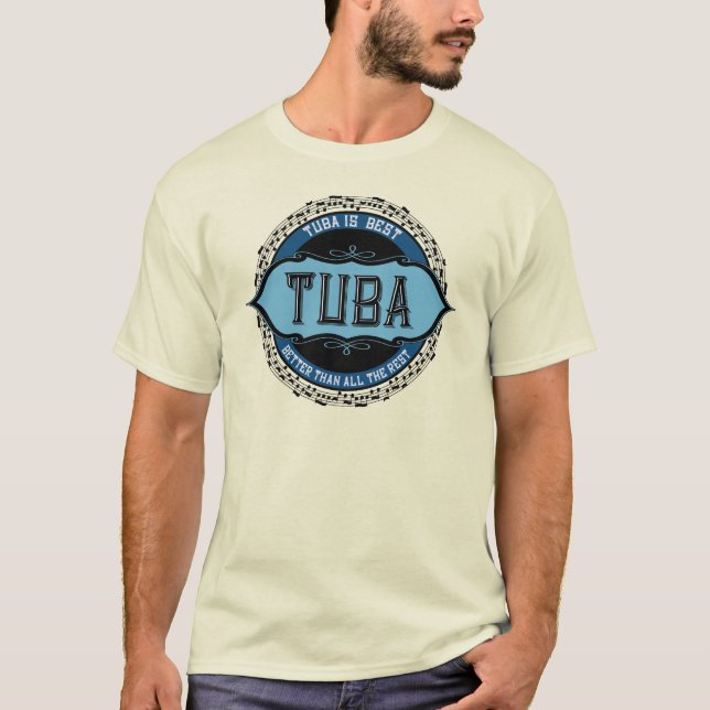 T-shirt Tuba Music Note Circle (Devant)