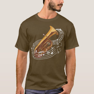 T-shirt Tuba Music Notes d'instruments en laiton