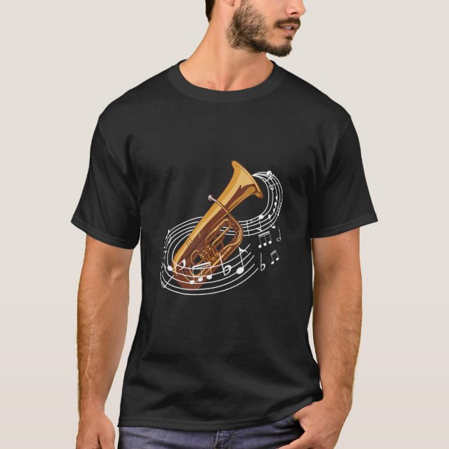 T-shirt Tuba Music Notes of Brass (Devant)