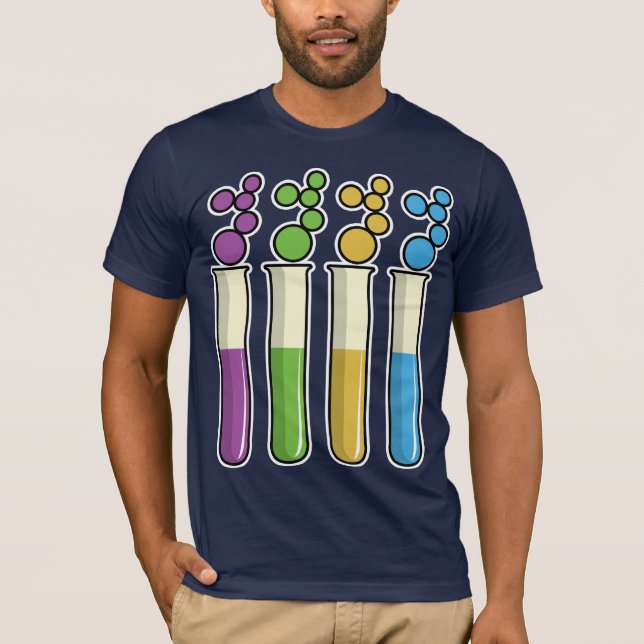 T-shirt Tubes à essai scientifiques (Devant)