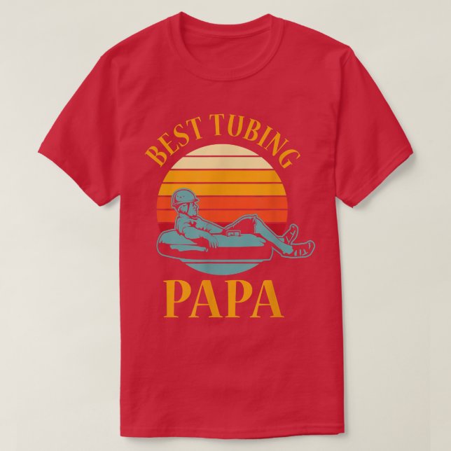 T-shirt Tubing Papa River Tube Boat Water Snow Lake Tubes  (Design devant)